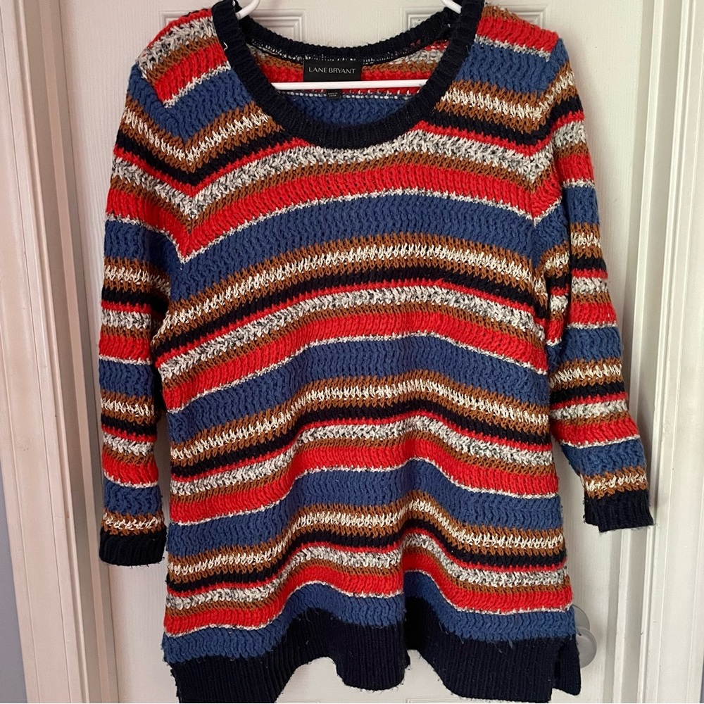 Lane Bryant Striped Sweater w/ 3/4 sleeves sz 18/20